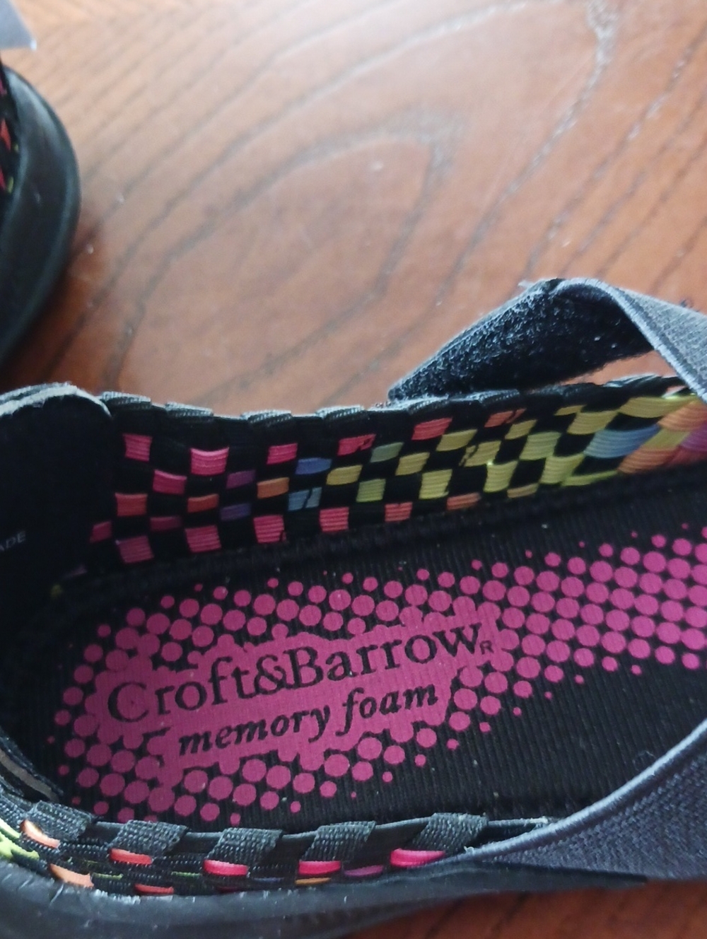 Black Multi-Color Woven Mary Jane Shoes - Picture 2 of 6